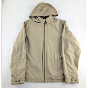 Eddie Bauer Hard Shell Mesh Lined Full Zip Jacket Men's XL Tall Tan Hooded